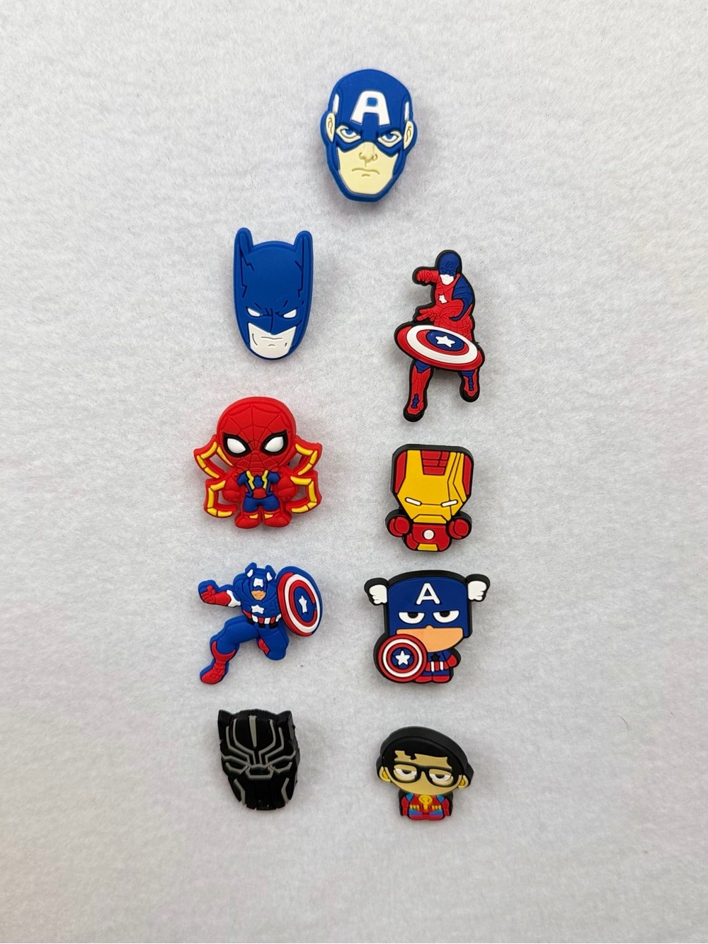 Marvel Blue & Red Kids Superhero Shoe Charms - Pack of Assorted Characters